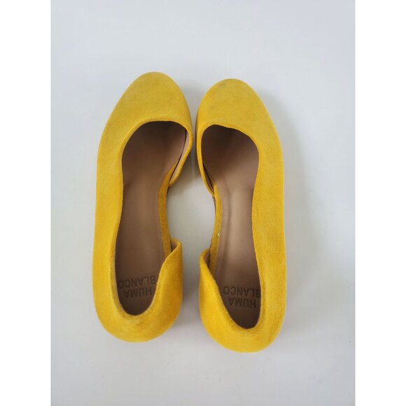 Tony Blanco Anthropologie Mustard Yellow Flats Size 40 US 9.5 - 10 Suede Shoes - Picture 10 of 15